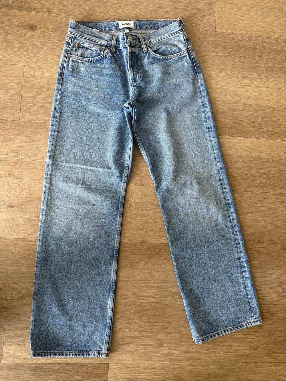 Agolde Women's Light Blue Straight-Leg Jeans